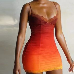 tie dye cami bodycon dress